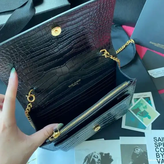 IN SUNSET CROCODILE-EMBOSSED SHINY LEATHER YSL 0417
